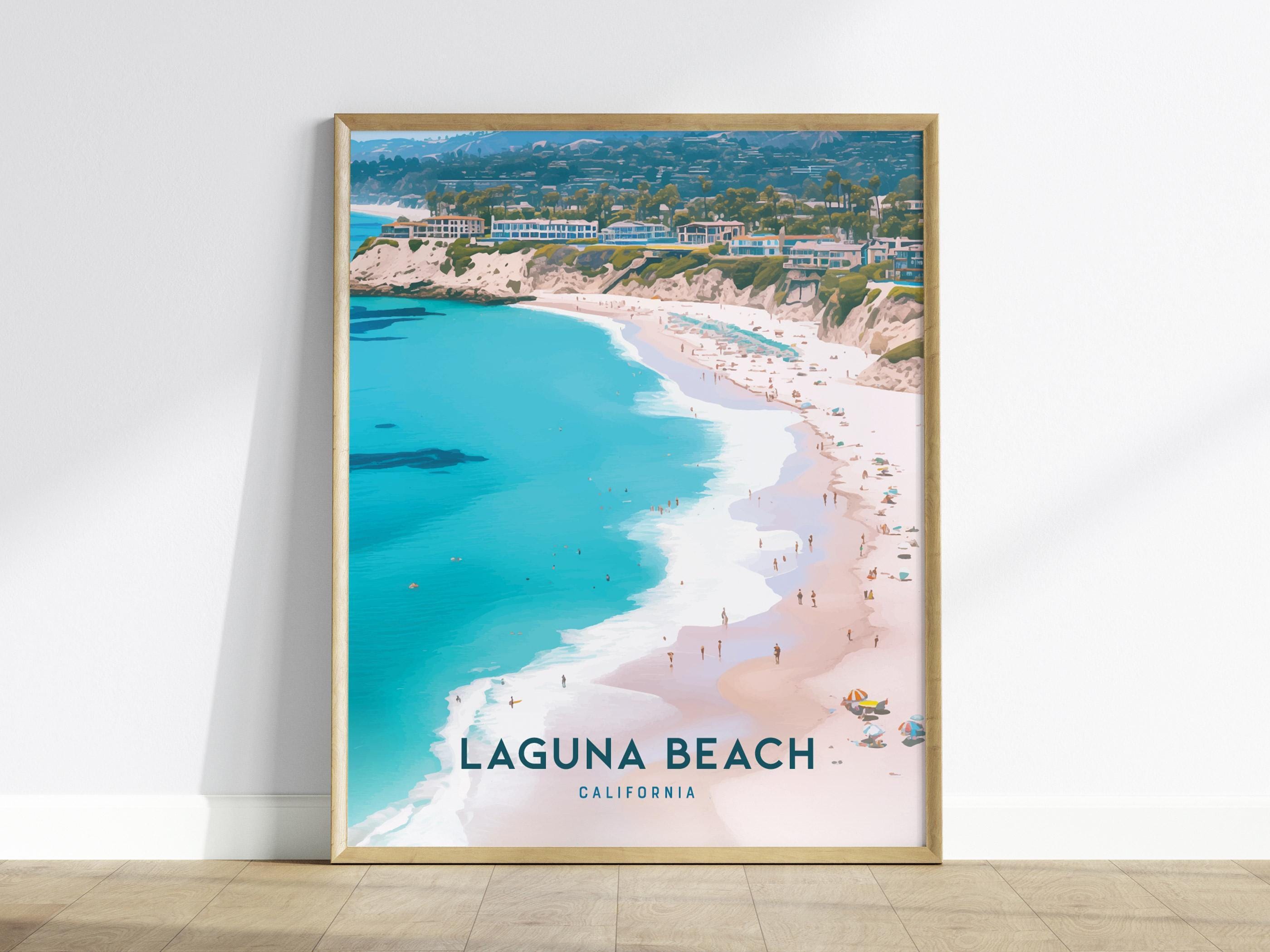 ラグナビーチ カリフォルニア ポスター：海岸沿いのウォールアート、額
