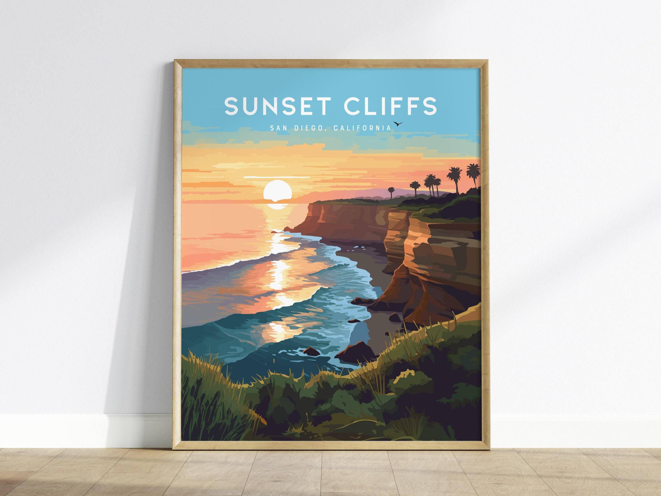Sunset Cliffs San Diego Poster: California Beach Art Print, Point