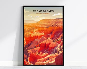 Cedar Breaks National Monument Poster: Vintage Utah Travel Print, Framed or Unframed