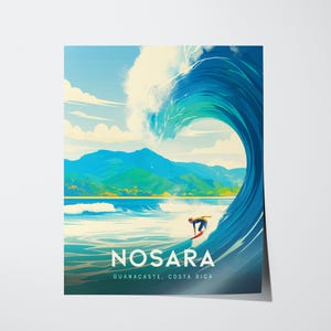 Nosara Surf Digital Download – Printable Costa Rica Beach Wall Art for Coastal Homes, Surf Shacks, or Tropical Room Decor, Home Decor