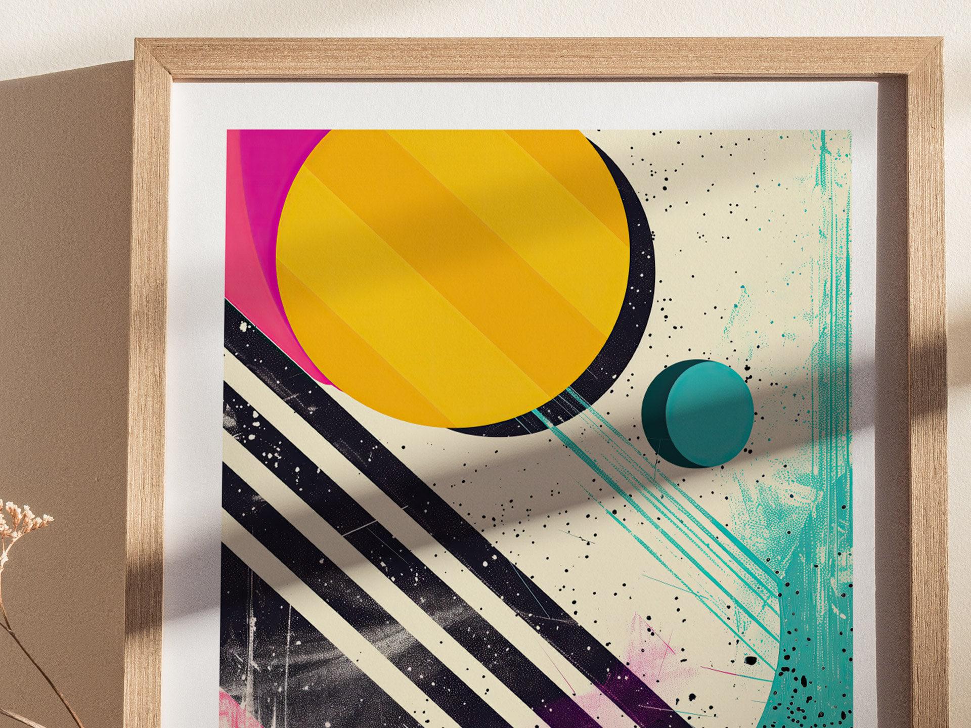 80s Retro Poster | Abstract Geometric Art Vintage 1980s Wall Decor