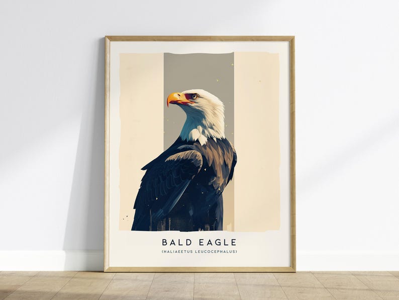 Majestic Bald Eagle Poster: Birdwatcher Wildlife Art image 2