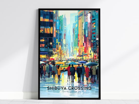 Shibuya Crossing Tokyo Print: Neon Cityscape Wall Art - Etsy