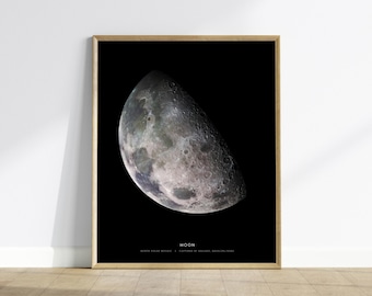 NASA Moon Print: Galileo Lunar Surface Photo - Full Bleed Space Art