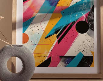 80s Retro Design Series 03, 1980s Style Vintage Abstract