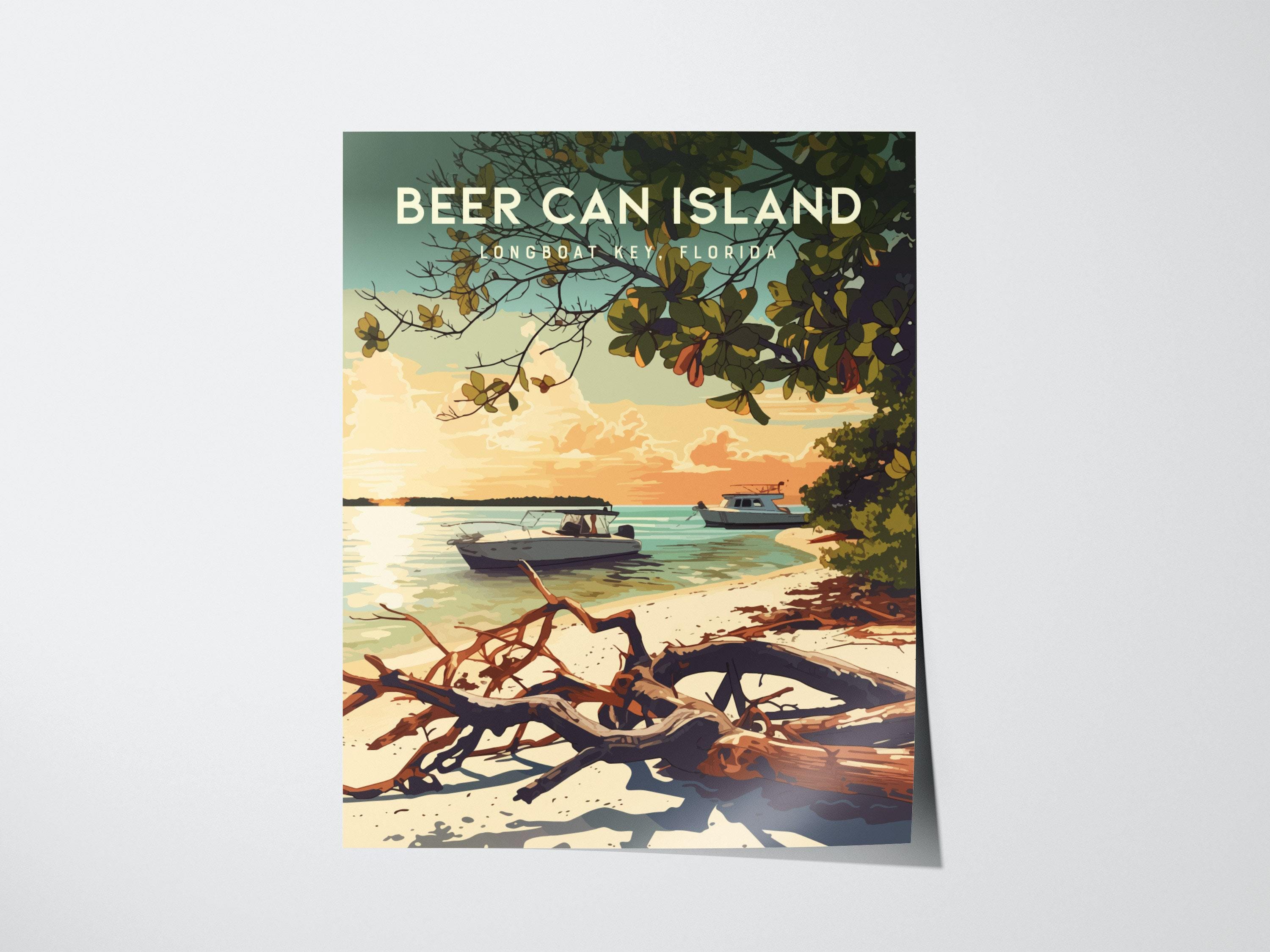 Beer Can Island Art Print: Longboat Key, Florida Travel Poster - Etsy UK