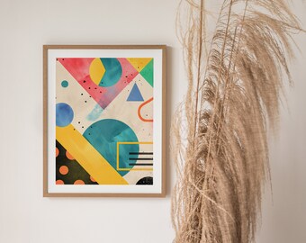 ART ABSTRAIT/アープ/ポスター 1990s Vintage Style Abstract Art 02, 90s Retrowave Design