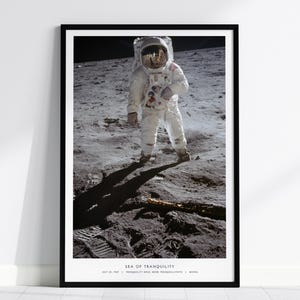 Poster Apollo 11 Mondlandung: NASA Astronaut Fotodruck, Meer der Ruhe, Gerahmt oder Ungerahmt