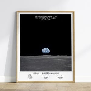Earthrise Poster Apollo 11 | NASA Moon Landing Space Art 1969 Print - Etsy