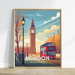 Big Ben London Print: England Travel Poster, Traveler Gift