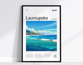 Launiupoko Beach Framed Poster: Maui Surf Art Print