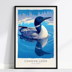 Common Loon Art Print: Minnesota State Bird Poster, Framed or Unframed image 1