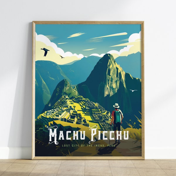 Inca Trail to Machu Picchu, Peru - Journey to the Lost City of the Incas Through Ancient Paths Poster | Peru Trendy Travel Poster for Airbnb