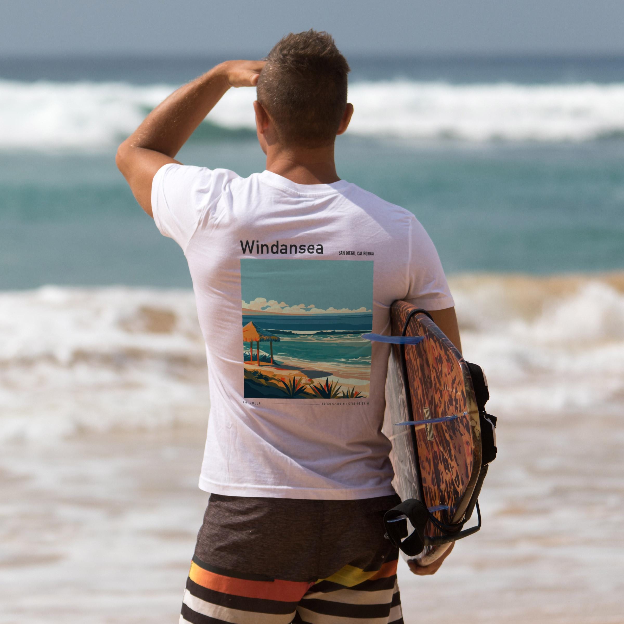 Windansea Surf Shirt: La Jolla Pocket Tee, Retro Wave Design - Etsy