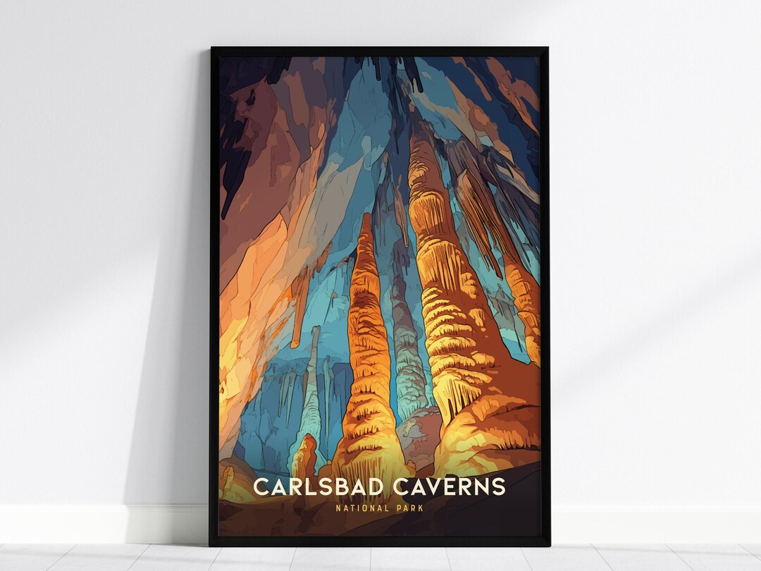 Carlsbad Caverns National Park Poster: Cave Art Print, Framed or ...