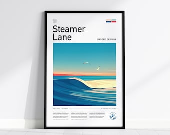 Steamer Lane Surf Poster: Wellenkunst in Santa Mexico