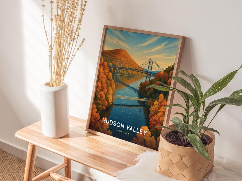 Hudson Valley Travel Poster: Bear Mountain Bridge, New York Art Print image 6