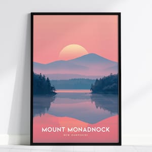 Mount Monadnock, New Hampshire Poster - Serene Mountain Sunset Scene, erhältlich gerahmt / ungerahmt, tolles Geschenk für Wanderer & Naturbegeisterte