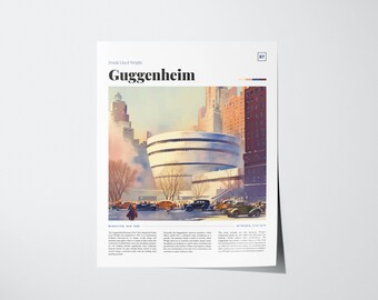 グッゲンハイム美術館の版画：フランク・ロイド・ライト建築