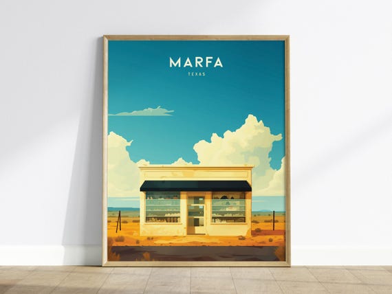 Prada Marfa Art Print: Marfa Texas Minimalist Decor - Etsy