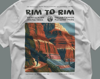 Rim to Rim Hiking T-Shirt | Hiker Gift | Grand Canyon Trail Graphic Tee