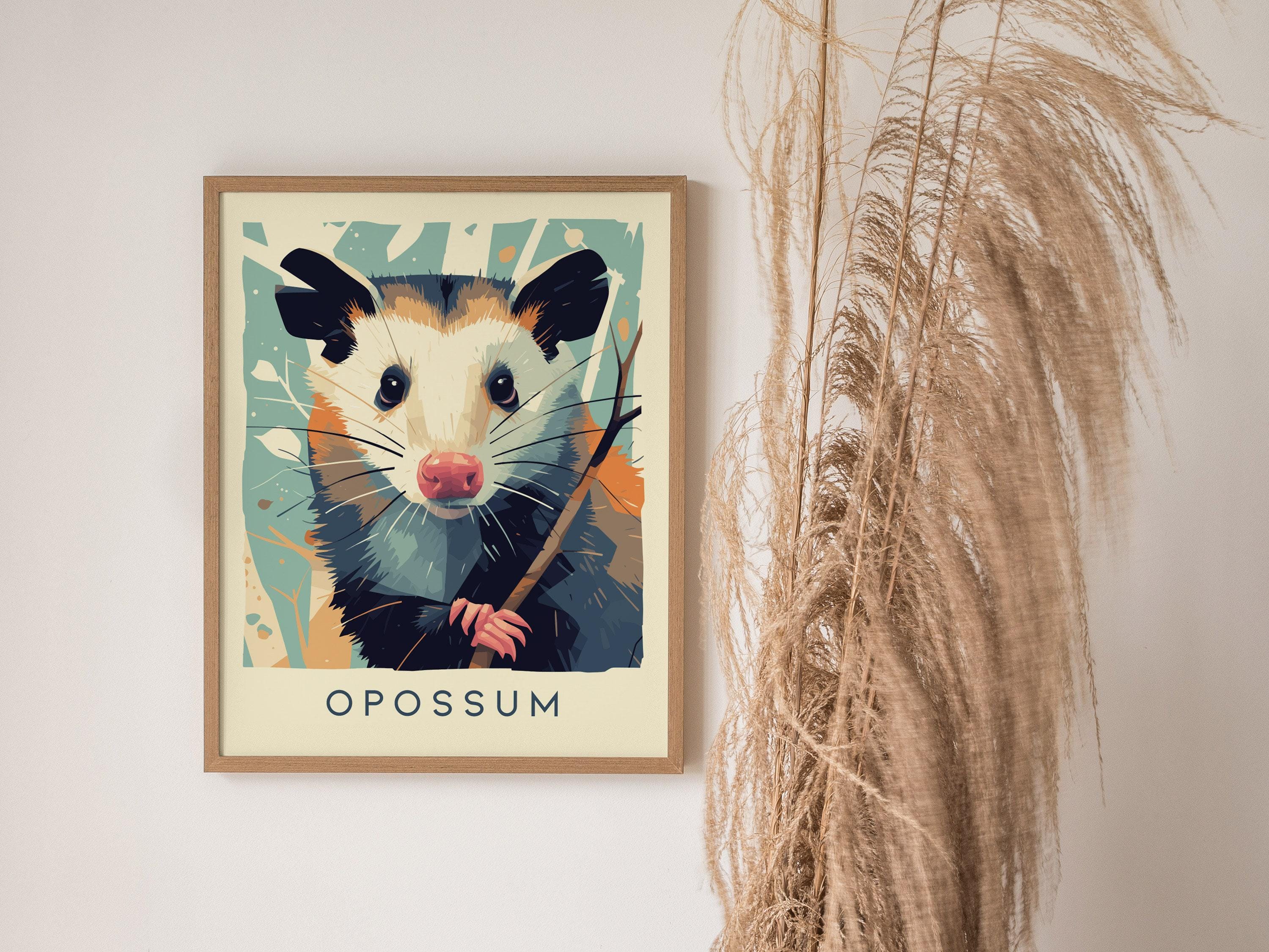 Opossum Art Print: Urban Wildlife Poster, Funny Animal Decor - Etsy