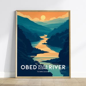 Stampa artistica incorniciata del fiume Obed, Tennessee: paesaggio dell'altopiano di Cumberland