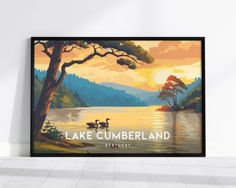 Lake Cumberland Poster, Kentucky Landscape Wall Art, Travel Gift Framed or Unframed Print