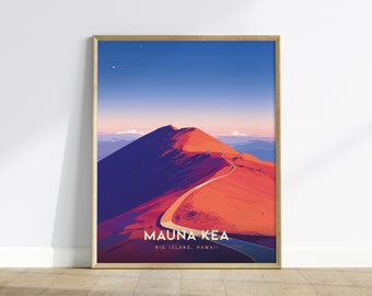 Mauna Kea Summit Poster, Big Island Hawaii, Star Gazing Print, Framed/Unframed Nature Art, Hawaiian Landscape Gift, Hawaii Airbnb Decor