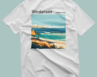Windansea Surf Shirt: La Jolla Pocket Tee, Retro Wave Design - Etsy