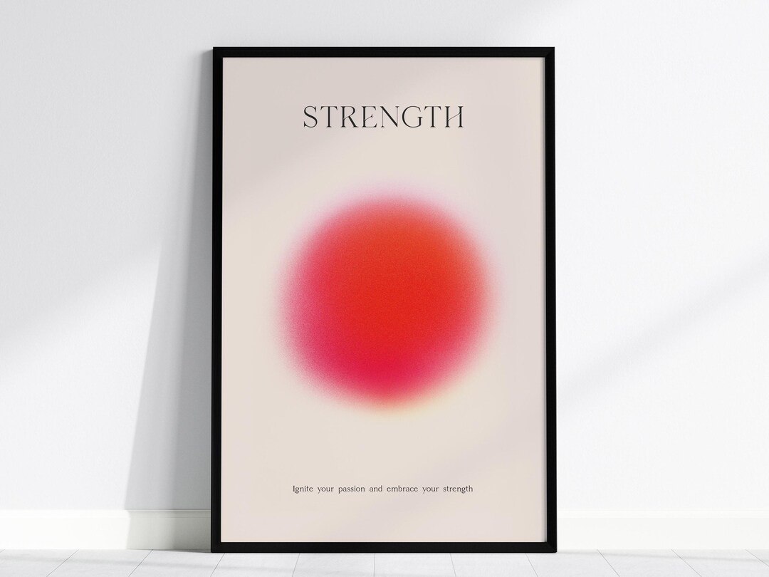 Aura Poster Red Orange: Strength Art Print, Motivational Wall Decor ...