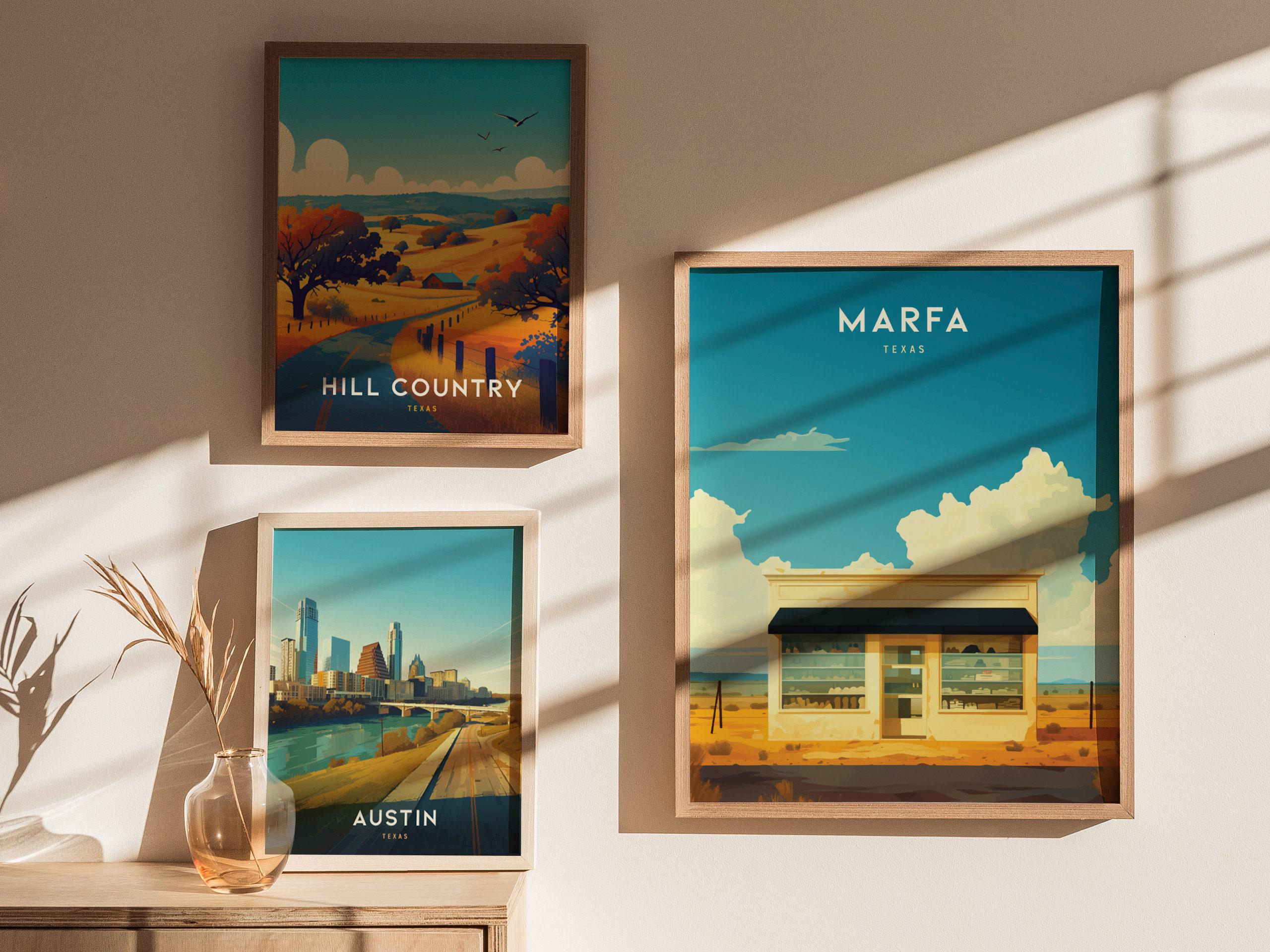 PRADA MARFA サイン アート　アートパネル　壁　壁掛け City poster PRADA Marfa typographic minimal | Wall art, framed