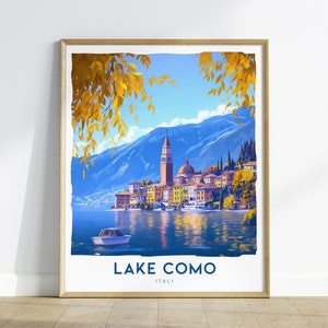 Lake Como Travel Poster, Lake Como Italy Poster, Lake Como Custom Travel Print, Personalized Travel Poster, Birthday Gift, Airbnb Home Decor