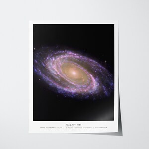 M81 Galaxy Poster: NASA Space Photo, Grand Design Spiral Galaxy, Framed or Unframed Print image 3