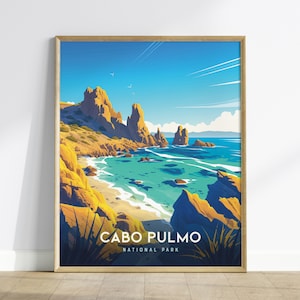 Póster del Parque Nacional Cabo Pulmo, Arte mural de Baja California, Impresión marina enmarcada/sin enmarcar, Arte de arrecife oceánico, Decoración natural de México, Regalo turístico