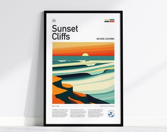 Sunset Cliffs Surf Print: Ocean Beach, California Coastal Art
