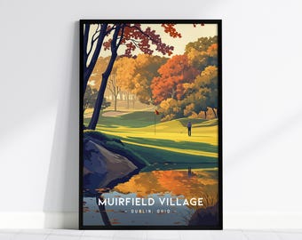 Muirfield Village Golf Course Art Print: Dublin Ohio Travel Poster, Framed and Unframed