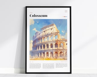 Poster Colosseum Rome: kunstafdruk oud Romeins amfitheater