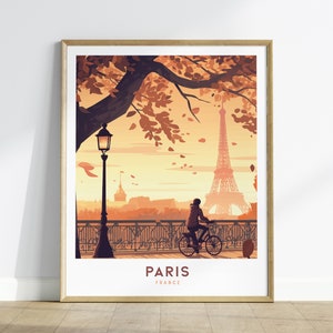 Paris Reisedruck gerahmte Wandkunst, Eiffelturm Paris Frankreich Reiseplakat, Europa Reiseplakat, Reisendes Wohnkultur, Frankreich Reisegeschenk