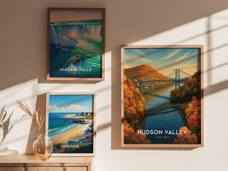 Hudson Valley Travel Poster: Bear Mountain Bridge, New York Art Print image 4