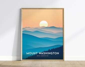 Mount Washington Art Print: White Mountains Sunset, New Hampshire