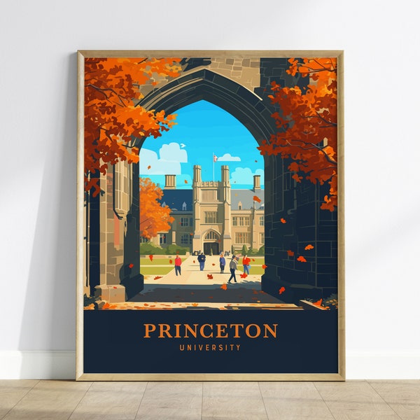 Princeton University, New Jersey Travel Print | College Campus Life Ivy League Alumni Wall Art Office Dorm Room Decor Poster Design Gift