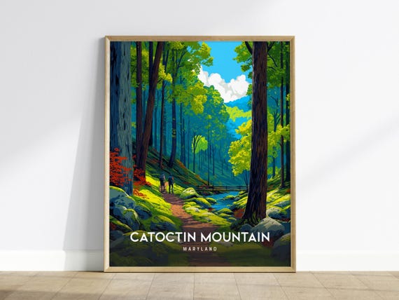 Catoctin Mountain Travel Poster: Maryland Hiking Art Print - Etsy