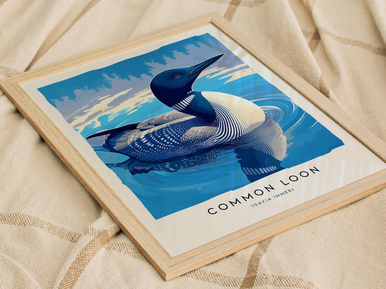 Common Loon Art Print: Minnesota State Bird Poster, Framed or Unframed image 7