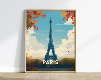 Eiffel Tower Paris Print: France Travel Poster, Home Decor