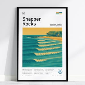 Snapper Rocks Surf Art Print: Gold Coast Superbank Wave