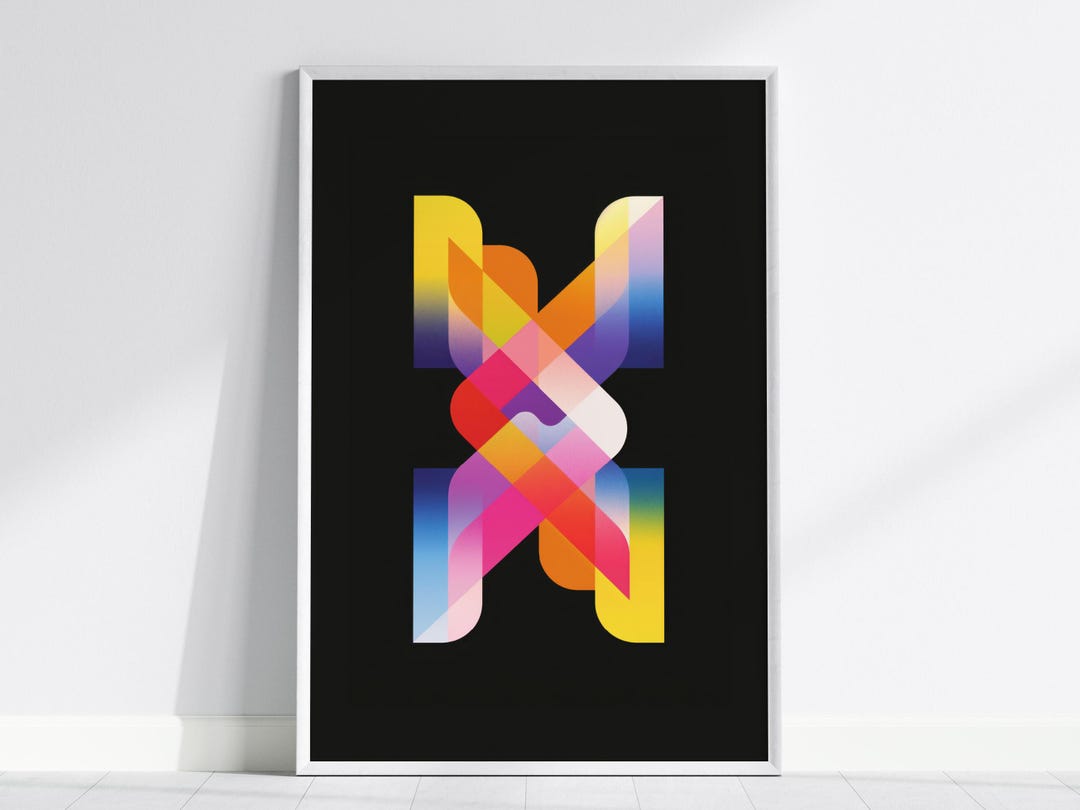 Less Brite Style Lite Brite / 01 - 80s Style Ethereal Modern Minimalist Abstract ...