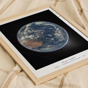 Hello World NASA Poster, Artemis II NASA Photo, Planet Earth Wall Art, Reid Wiseman Print, Space Lover Gift, Framed or Unframed image 10