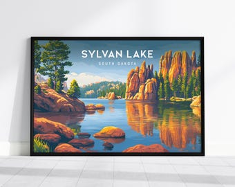 Sylvan Lake Landscape Print, South Dakota Destination Art, Framed or Unframed Vacation Wall Decor