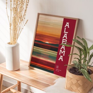 Impresión de arte abstracto de Alabama: póster minimalista en tonos castaños imagen 6